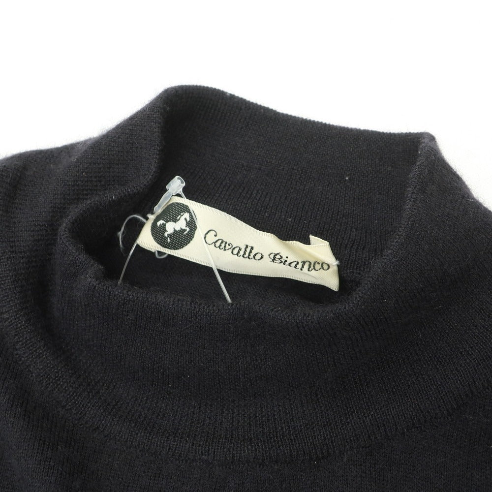 【中古】カヴァロビアンコ cavallo bianco カシミヤシルク モックネック プルオーバーニット ブラック【サイズ50】【 状態ランクC 】【 メンズ 】