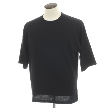 【中古】コンセプション CONSEPTION カシミヤシルク クルーネック 半袖 プルオーバーニット ブラック【サイズL位】【 状態ランクB 】【 メンズ 】