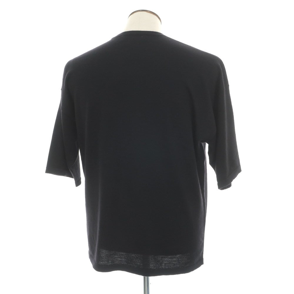 【中古】コンセプション CONSEPTION カシミヤシルク クルーネック 半袖 プルオーバーニット ブラック【サイズL位】【 状態ランクB 】【 メンズ 】