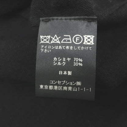 【中古】コンセプション CONSEPTION カシミヤシルク クルーネック 半袖 プルオーバーニット ブラック【サイズL位】【 状態ランクB 】【 メンズ 】