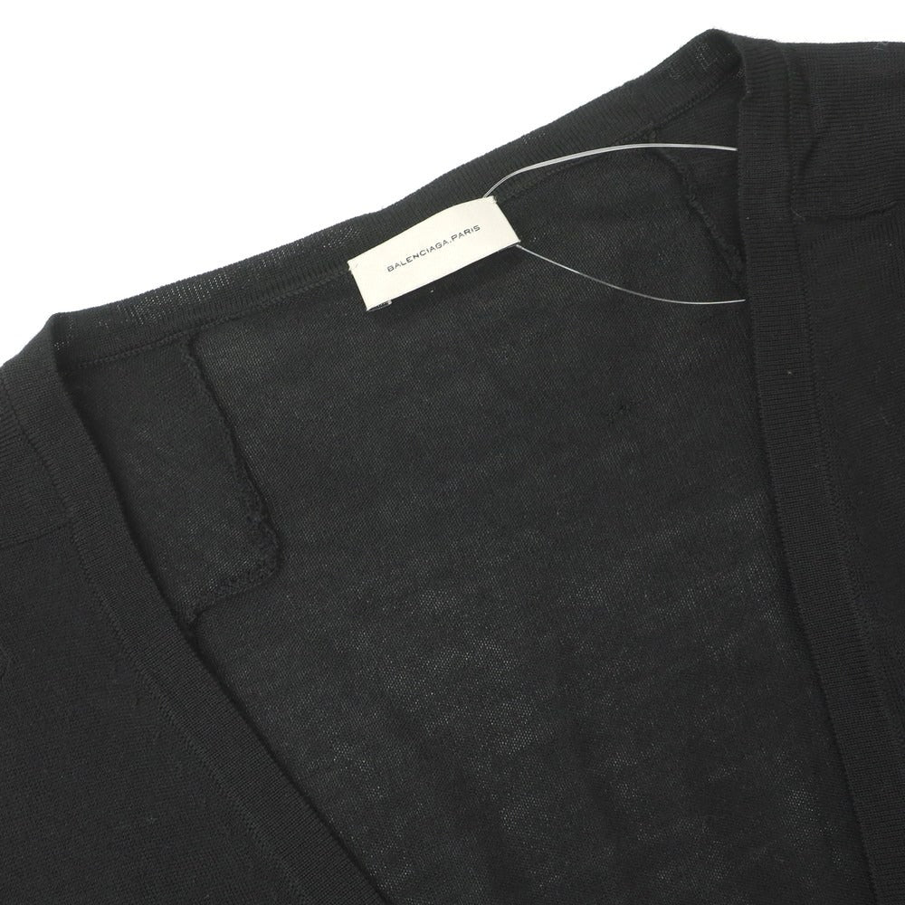 【中古】バレンシアガ BALENCIAGA ハイゲージ ウールシルクカシミヤ カーディガン ブラック【サイズM】【 状態ランクB 】【 メンズ 】