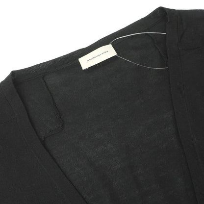 【中古】バレンシアガ BALENCIAGA ハイゲージ ウールシルクカシミヤ カーディガン ブラック【サイズM】【 状態ランクB 】【 メンズ 】