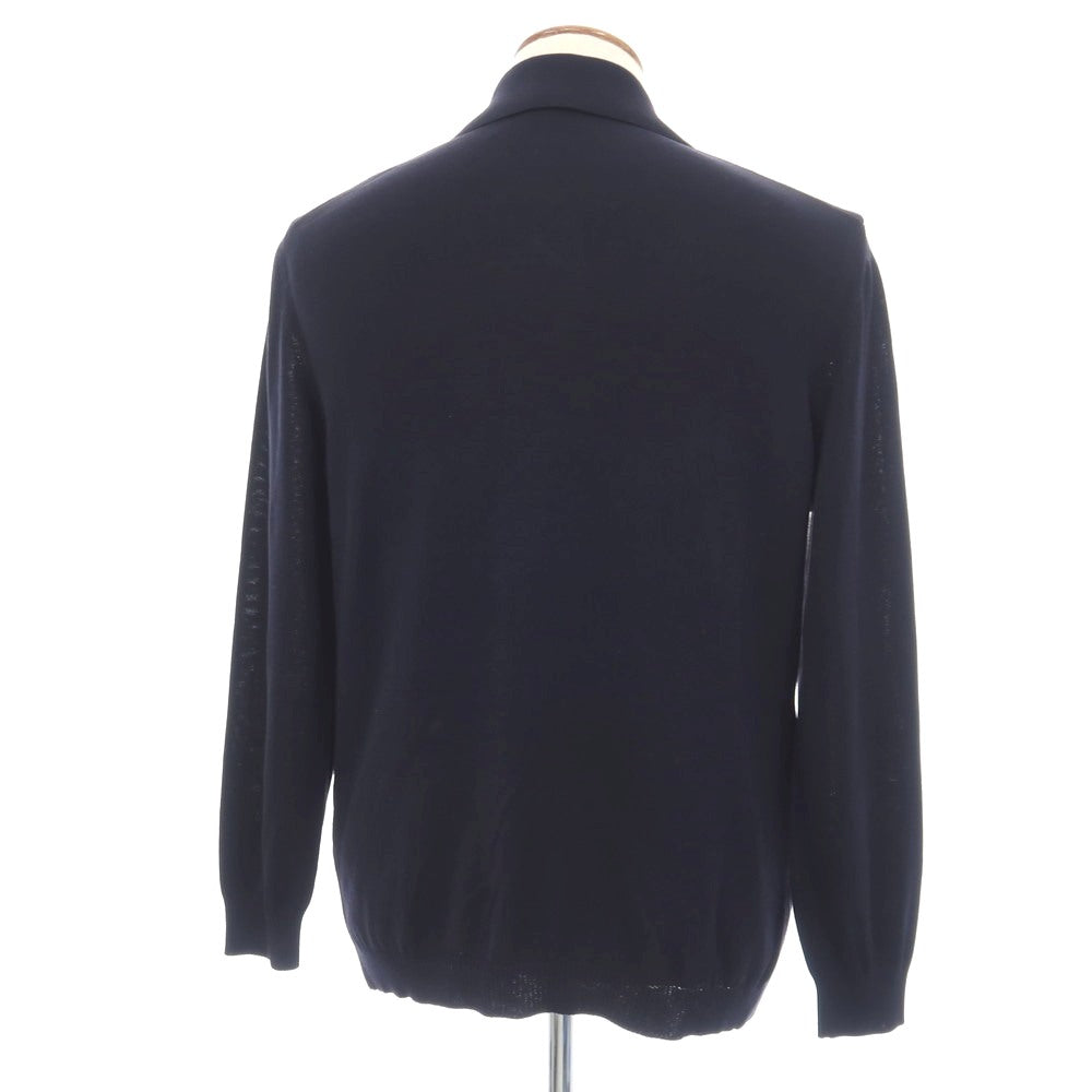 【中古】ジルサンダー JIL SANDER コットン ダブル4B ジャケット型 カーディガン ネイビー【サイズ48】【 状態ランクB 】【 メンズ 】
