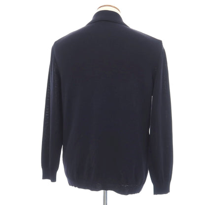 【中古】ジルサンダー JIL SANDER コットン ダブル4B ジャケット型 カーディガン ネイビー【サイズ48】【 状態ランクB 】【 メンズ 】
