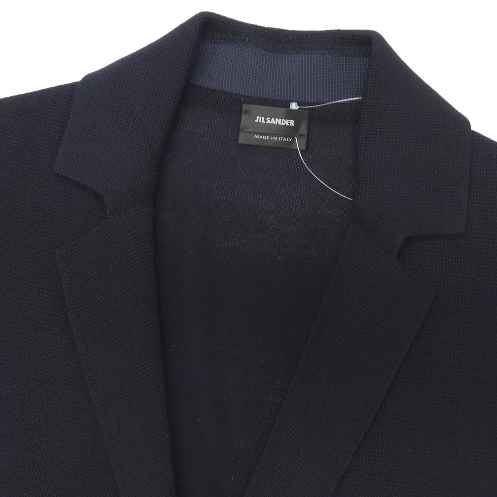 【中古】ジルサンダー JIL SANDER コットン ダブル4B ジャケット型 カーディガン ネイビー【サイズ48】【 状態ランクB 】【 メンズ 】