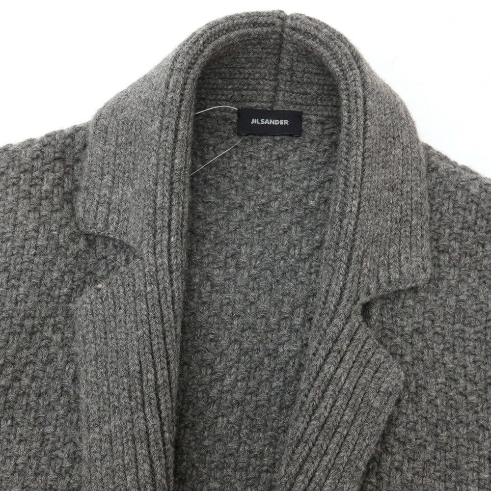 【中古】ジルサンダー JIL SANDER ウール テーラードカラー カーディガン グレー【サイズ48】【 状態ランクB 】【 メンズ 】