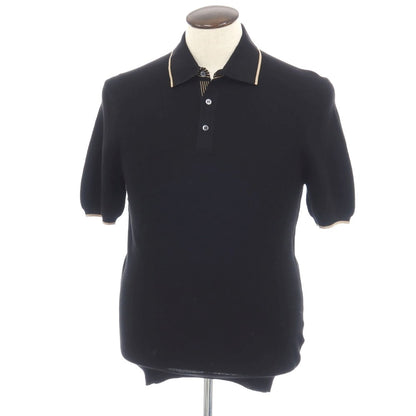 【中古】クルチアーニ CRUCIANI コットン 半袖 ポロニット ブラック【サイズ52】【 状態ランクB 】【 メンズ 】