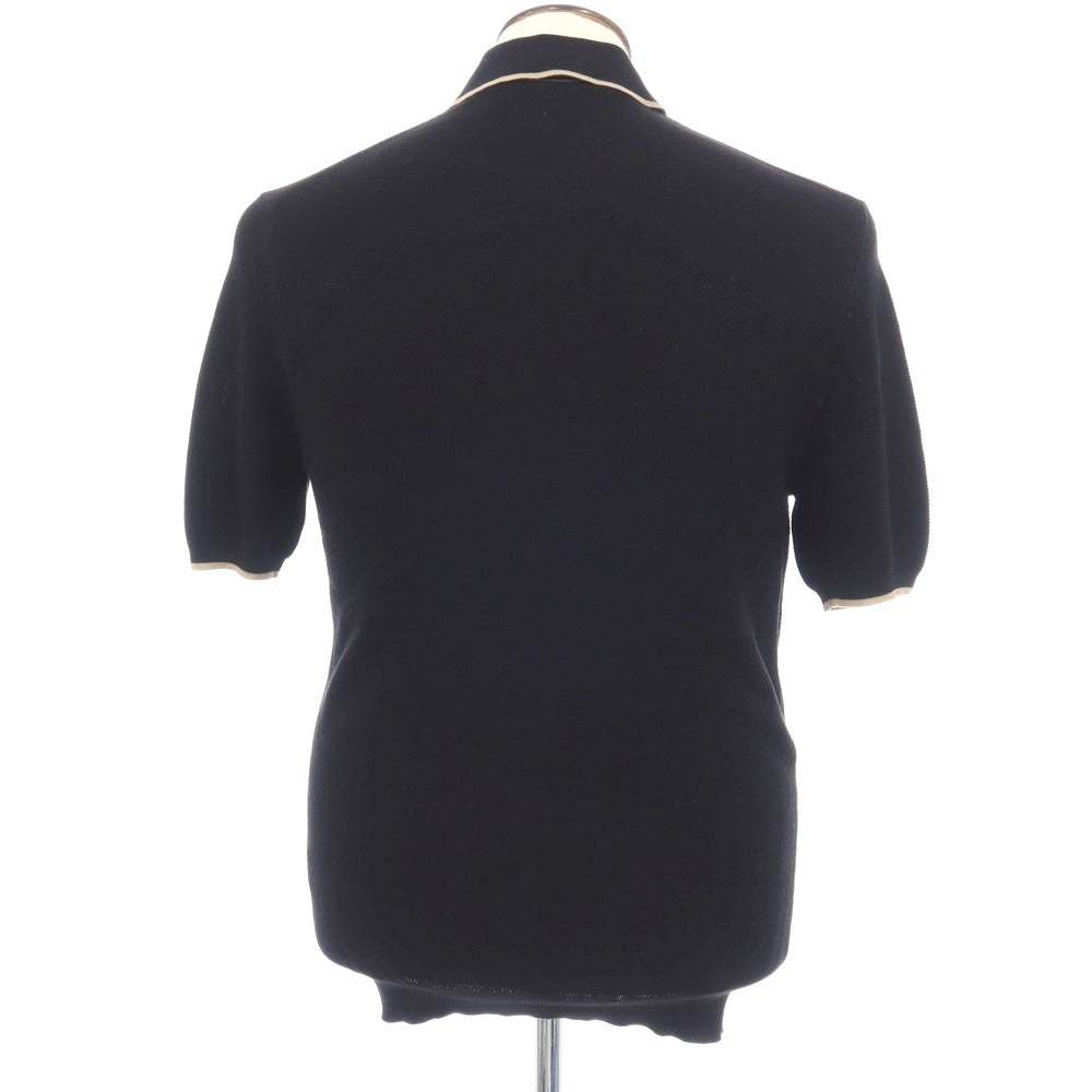 【中古】クルチアーニ CRUCIANI コットン 半袖 ポロニット ブラック【サイズ52】【 状態ランクB 】【 メンズ 】