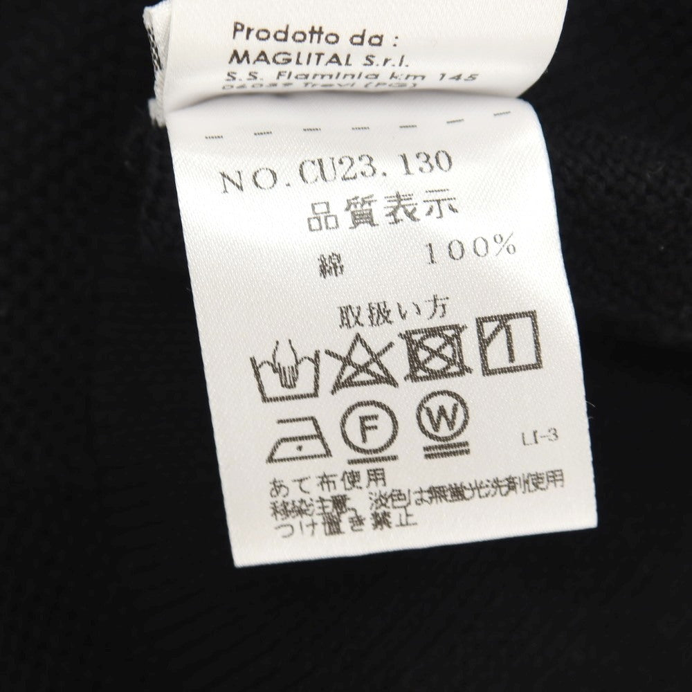 【中古】クルチアーニ CRUCIANI コットン 半袖 ポロニット ブラック【サイズ52】【 状態ランクB 】【 メンズ 】