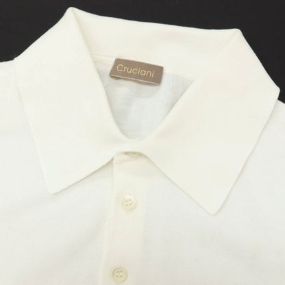 【中古】クルチアーニ CRUCIANI コットン 半袖 ポロニット ホワイト【サイズ50】【 状態ランクB 】【 メンズ 】
