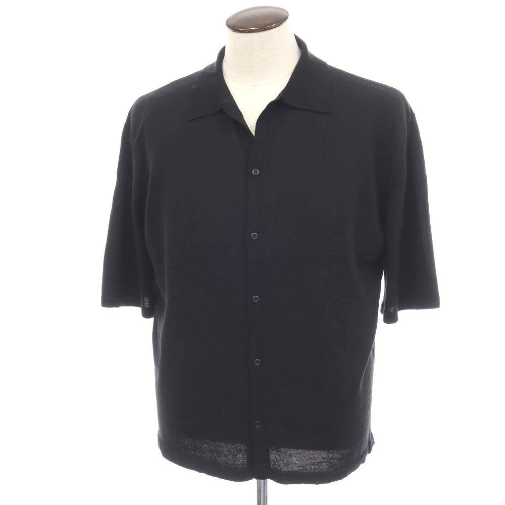 【中古】コンセプション CONSEPTION カシミヤシルク 半袖 ニットシャツ ブラック【サイズL位】【 状態ランクB 】【 メンズ 】