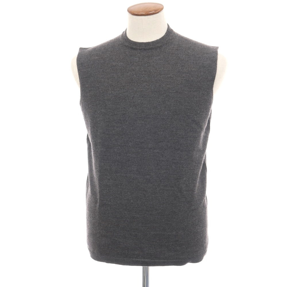 【中古】ジルサンダー JIL SANDER ウール クルーネック ニットベスト グレー【サイズ48】【 状態ランクB 】【 メンズ 】