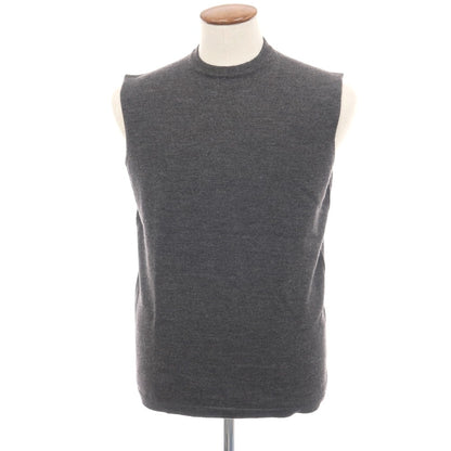 【中古】ジルサンダー JIL SANDER ウール クルーネック ニットベスト グレー【サイズ48】【 状態ランクB 】【 メンズ 】
