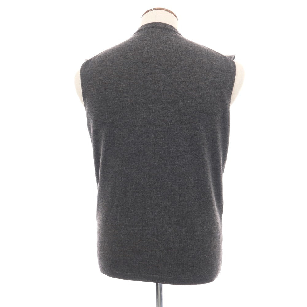 【中古】ジルサンダー JIL SANDER ウール クルーネック ニットベスト グレー【サイズ48】【 状態ランクB 】【 メンズ 】