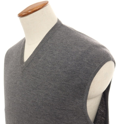 【中古】ジルサンダー JIL SANDER ウール Vネック ニットベスト グレー【サイズ表記なし（M位）】【 状態ランクB 】【 メンズ 】