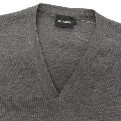 【中古】ジルサンダー JIL SANDER ウール Vネック ニットベスト グレー【サイズ表記なし（M位）】【 状態ランクB 】【 メンズ 】