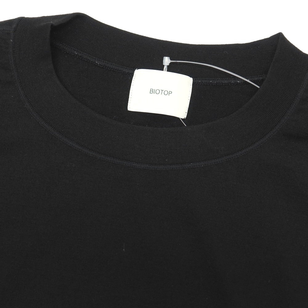 【中古】ビオトープ BIOTOP ウールナイロン クルーネック 半袖Ｔシャツ ブラック【サイズL】【 状態ランクB 】【 メンズ 】