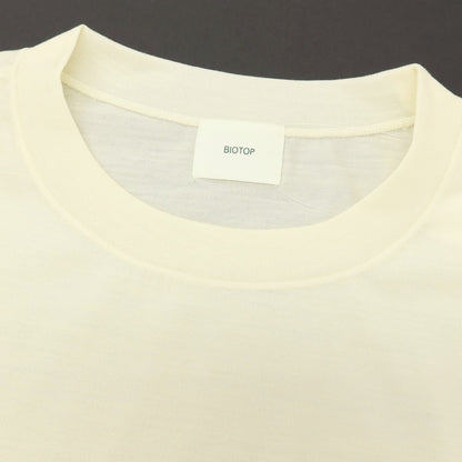 【中古】ビオトープ BIOTOP ウールナイロン クルーネック 半袖Ｔシャツ クリーム【サイズL】【 状態ランクB 】【 メンズ 】