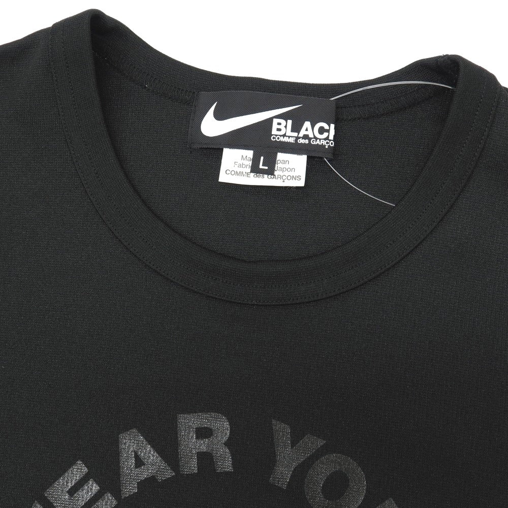【中古】ブラックコムデギャルソン BLACK COMME des GARCONS ×NIKE ポリエステル クルーネック 半袖Ｔシャツ ブラック【サイズL】【 状態ランクB 】【 メンズ 】