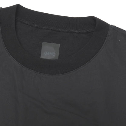【中古】オーエーエムシー OAMC コットン 切り替えデザイン クルーネック 半袖Ｔシャツ ブラック【サイズS】【 状態ランクD 】【 メンズ 】