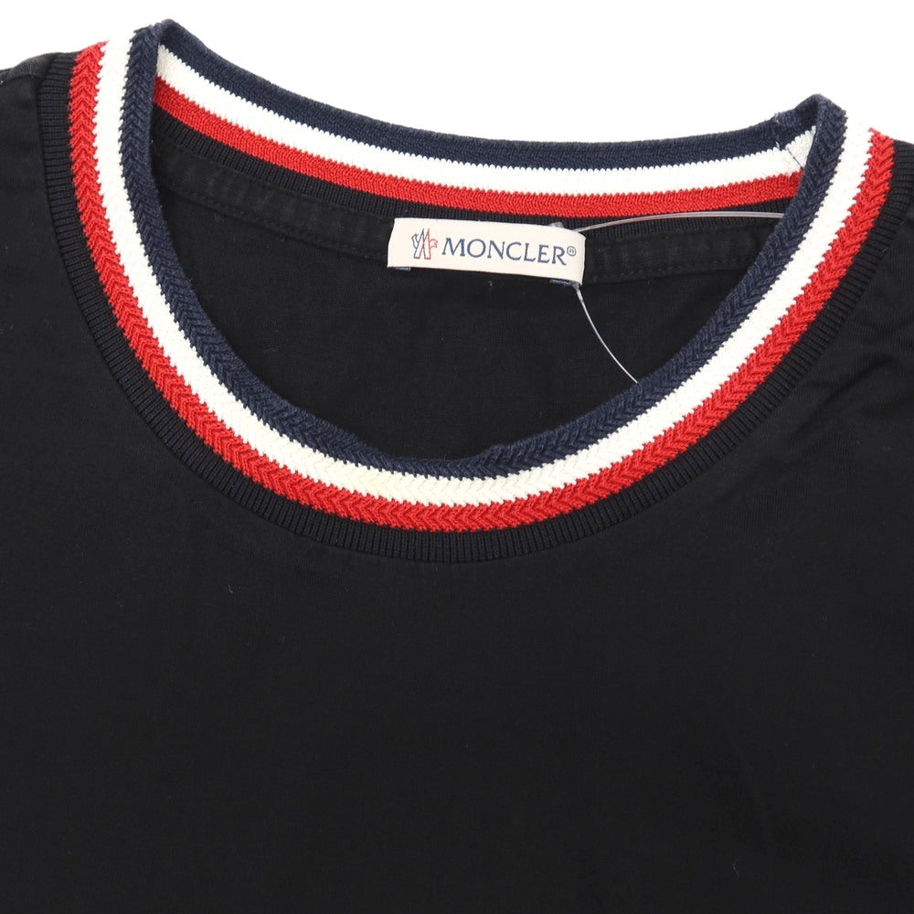 【中古】モンクレール MONCLER コットン クルーネック 半袖Ｔシャツ ブラック【サイズL】【 状態ランクC 】【 メンズ 】