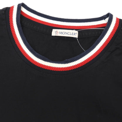 【中古】モンクレール MONCLER コットン クルーネック 半袖Ｔシャツ ブラック【サイズL】【 状態ランクC 】【 メンズ 】