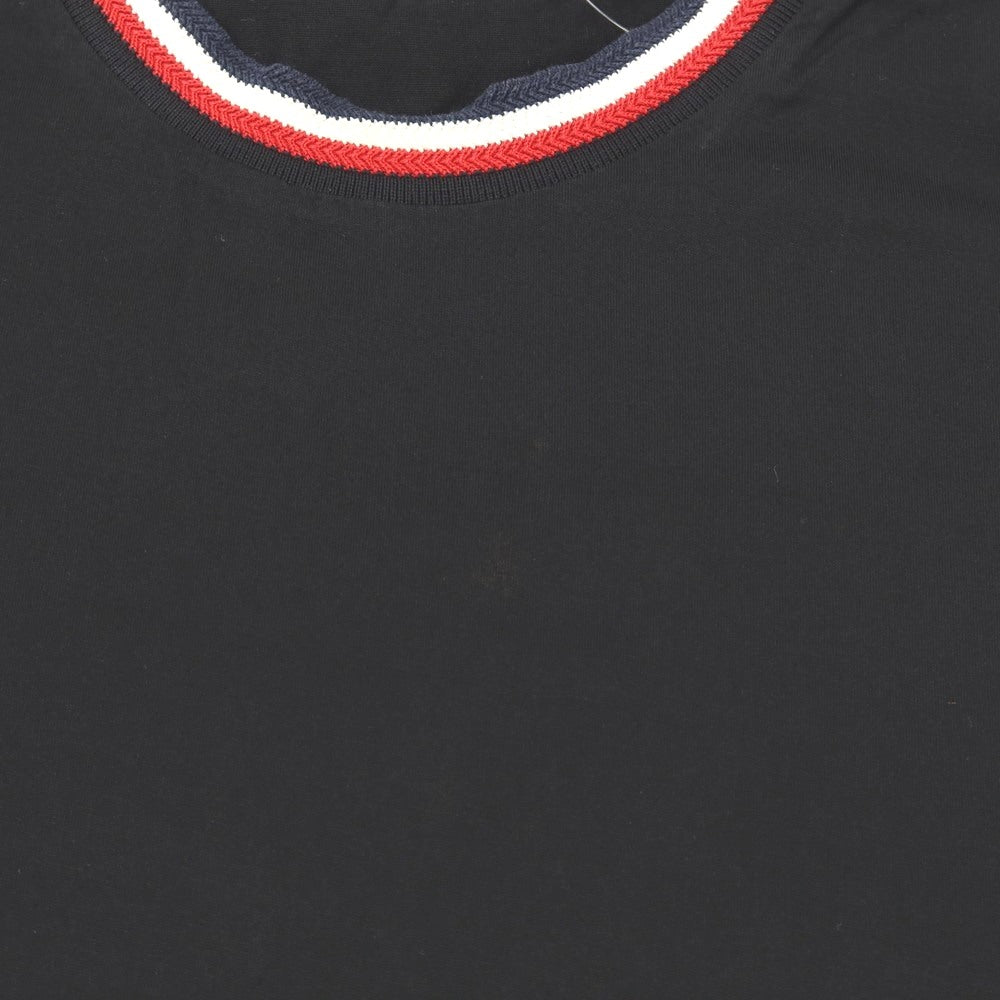 【中古】モンクレール MONCLER コットン クルーネック 半袖Ｔシャツ ブラック【サイズL】【 状態ランクC 】【 メンズ 】