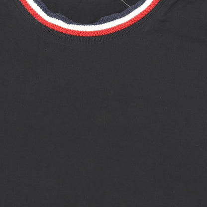 【中古】モンクレール MONCLER コットン クルーネック 半袖Ｔシャツ ブラック【サイズL】【 状態ランクC 】【 メンズ 】