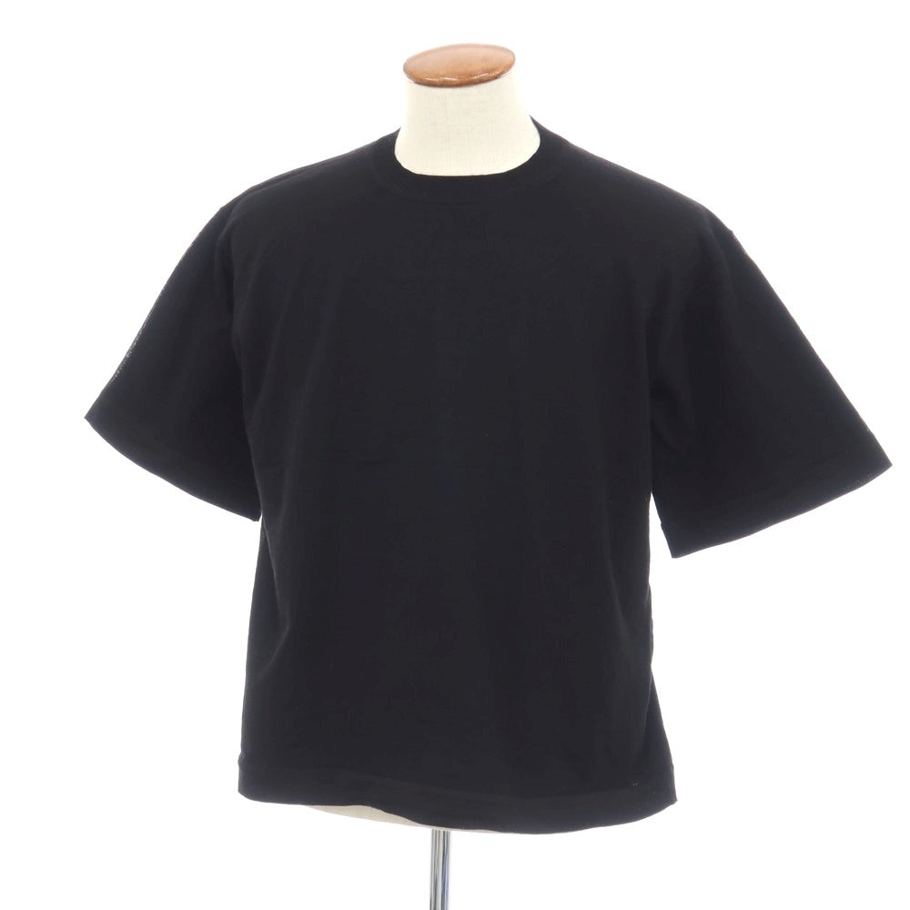 【中古】ジルサンダー JIL SANDER ウール×コットン クルーネック 半袖Ｔシャツ ブラック【サイズ46】【 状態ランクB 】【 メンズ 】
