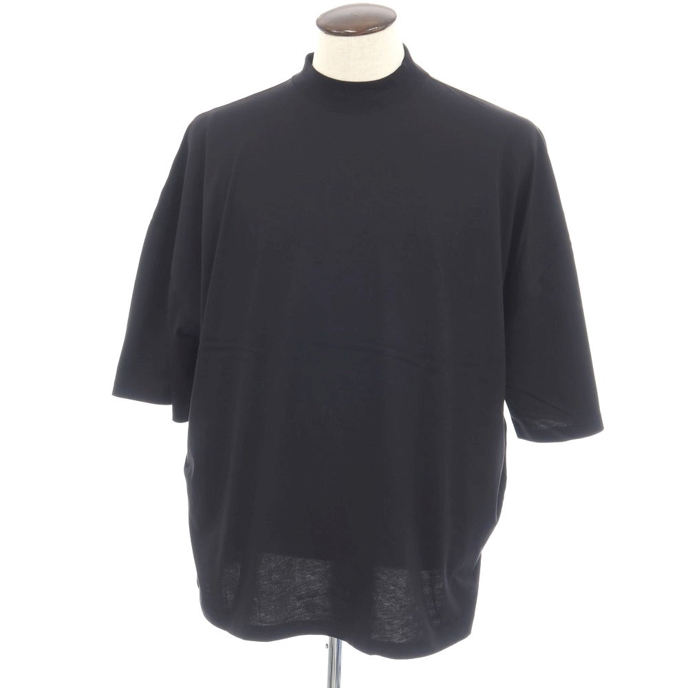 【中古】ジルサンダー JIL SANDER コットン モックネック 半袖Ｔシャツ ブラック【サイズL】【 状態ランクB 】【 メンズ 】
