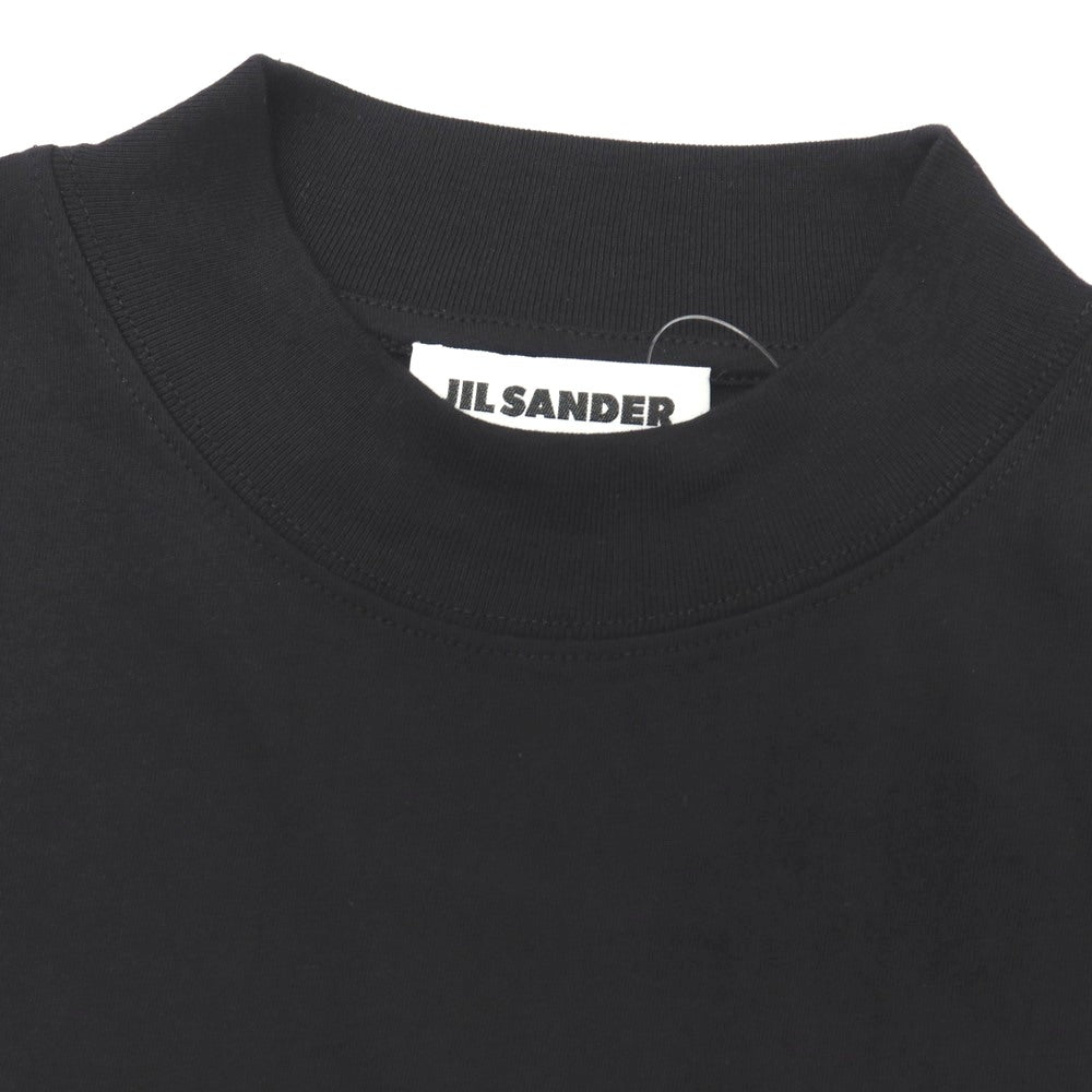 【中古】ジルサンダー JIL SANDER コットン モックネック 半袖Ｔシャツ ブラック【サイズL】【 状態ランクB 】【 メンズ 】