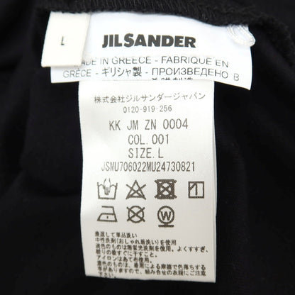 【中古】ジルサンダー JIL SANDER コットン モックネック 半袖Ｔシャツ ブラック【サイズL】【 状態ランクB 】【 メンズ 】