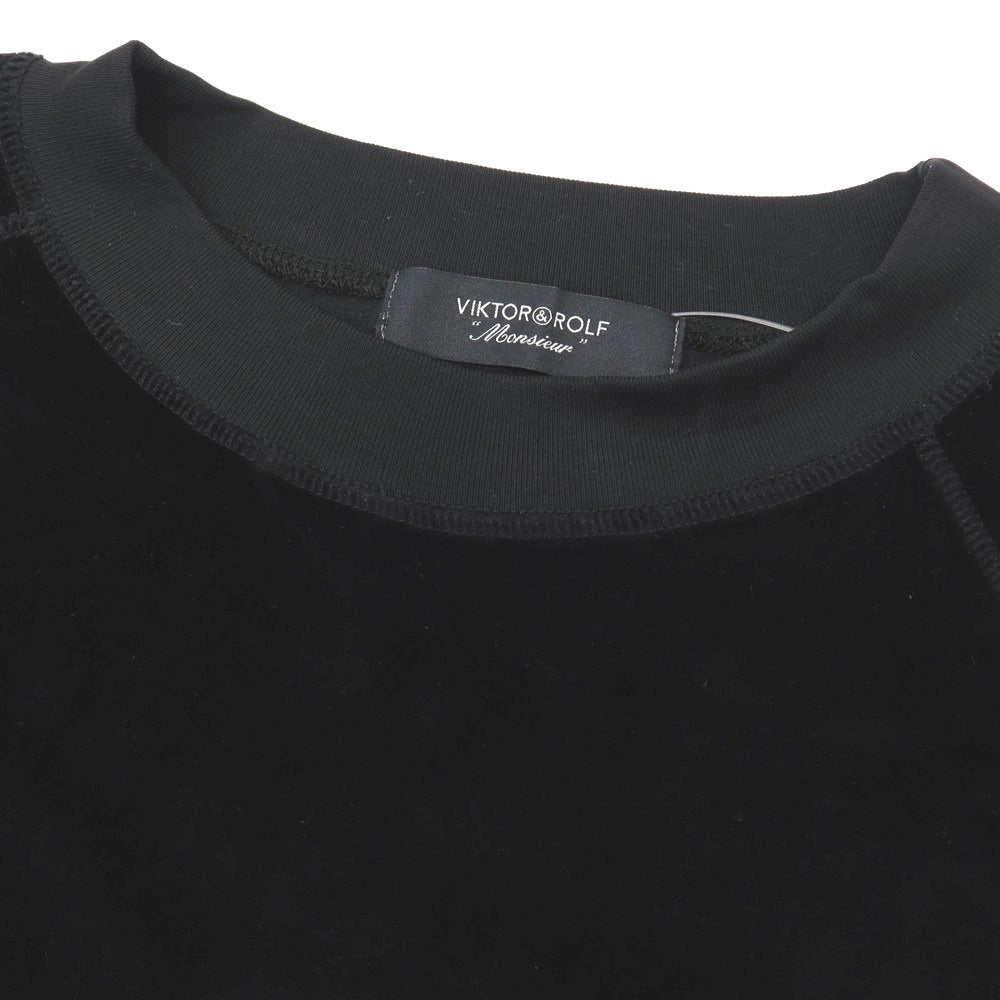 【中古】ヴィクターアンドロルフ ムッシュ VIKTOR &amp; ROLF MONSIEUR コットンナイロンポリウレタン ベロア スウェット ブラック【サイズ46】【 状態ランクB 】【 メンズ 】