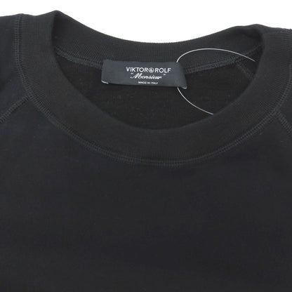 【中古】ヴィクターアンドロルフ ムッシュ VIKTOR &amp; ROLF MONSIEUR コットン クルーネック スウェット ブラック【サイズ46】【 状態ランクB 】【 メンズ 】