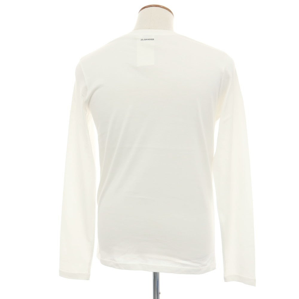 【中古】ジルサンダー JIL SANDER コットン クルーネック 長袖Ｔシャツ ホワイト【サイズM】【 状態ランクB 】【 メンズ 】