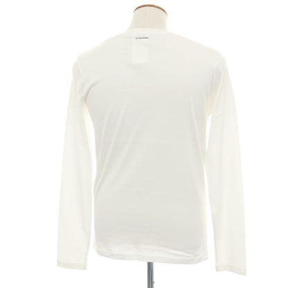 【中古】ジルサンダー JIL SANDER コットン クルーネック 長袖Ｔシャツ ホワイト【サイズM】【 状態ランクB 】【 メンズ 】