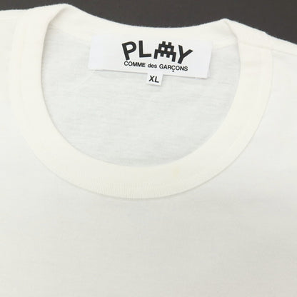【中古】プレイコムデギャルソン PLAY COMME des GARCONS コットン クルーネック 長袖Ｔシャツ ホワイト【サイズXL】【 状態ランクB 】【 メンズ 】