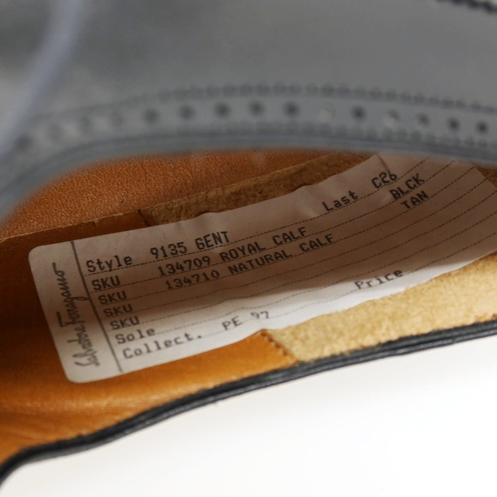 【中古】【未使用】サルヴァトーレフェラガモ Salvatore Ferragamo カーフ ドレスシューズ ブラック【サイズ8 Ｄ】【 状態ランクS 】【 メンズ 】