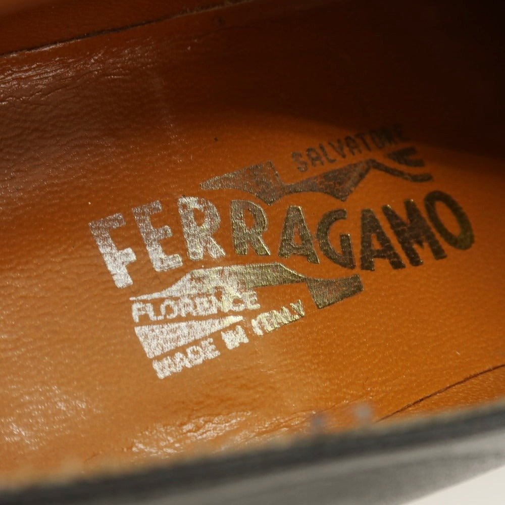 【中古】サルヴァトーレフェラガモ Salvatore Ferragamo 型押しレザー ドレスシューズ ブラック【サイズ8 EE】【 状態ランクA 】【 メンズ 】