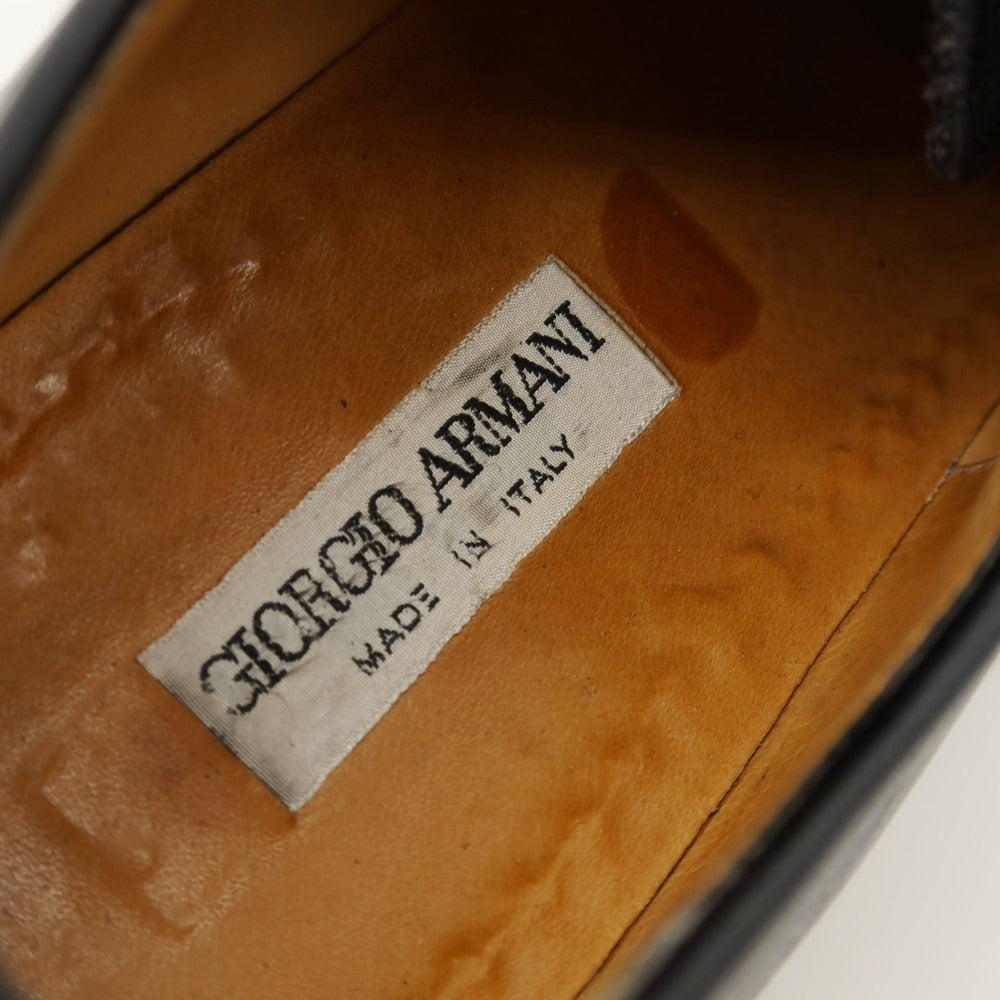 【中古】ジョルジオアルマーニ GIORGIO ARMANI 型押しレザー ドレスシューズ ブラック【サイズ7.5】【 状態ランクB 】【 メンズ 】