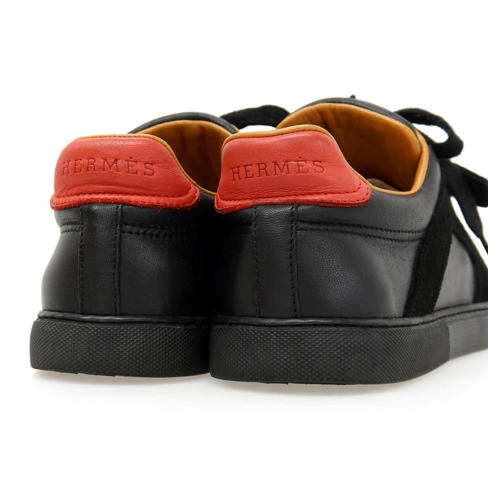 【中古】エルメス HERMES レザー スニーカー ブラック【サイズ41.5】【 状態ランクB 】【 メンズ 】