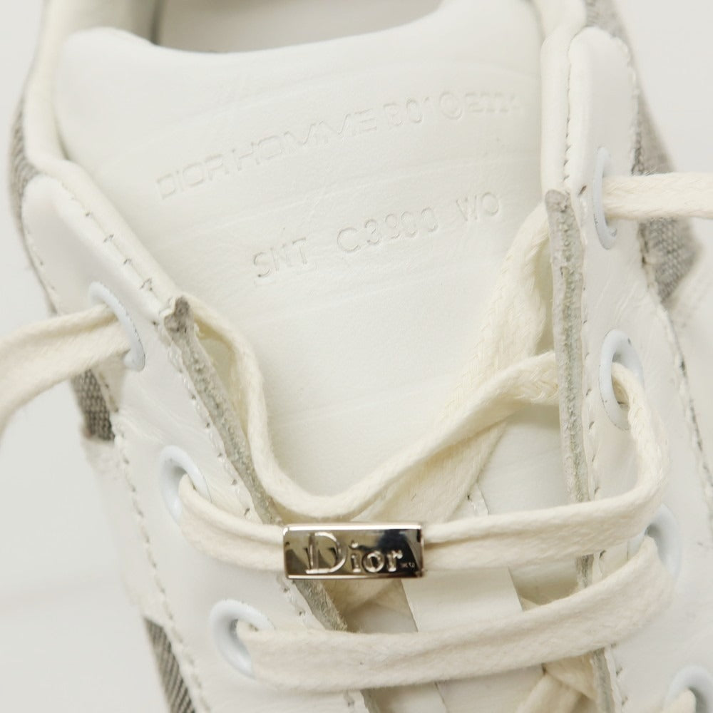 【中古】ディオールオム Dior Homme レザー スニーカー ホワイトxブラック【サイズ40】【 状態ランクC 】【 メンズ 】