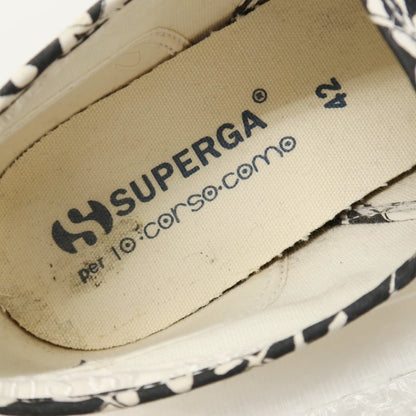 【中古】スペルガ SUPERGA コルソコモ キャンバス スニーカー ブラックxホワイト【サイズ42】【 状態ランクB 】【 メンズ 】