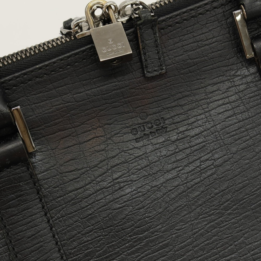 【中古】グッチ GUCCI レザー ブリーフケース ブラック【 状態ランクC 】【 メンズ 】