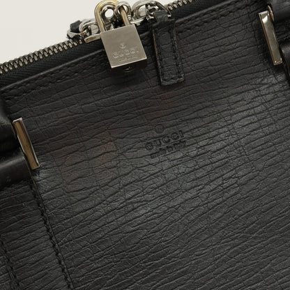【中古】グッチ GUCCI レザー ブリーフケース ブラック【 状態ランクC 】【 メンズ 】