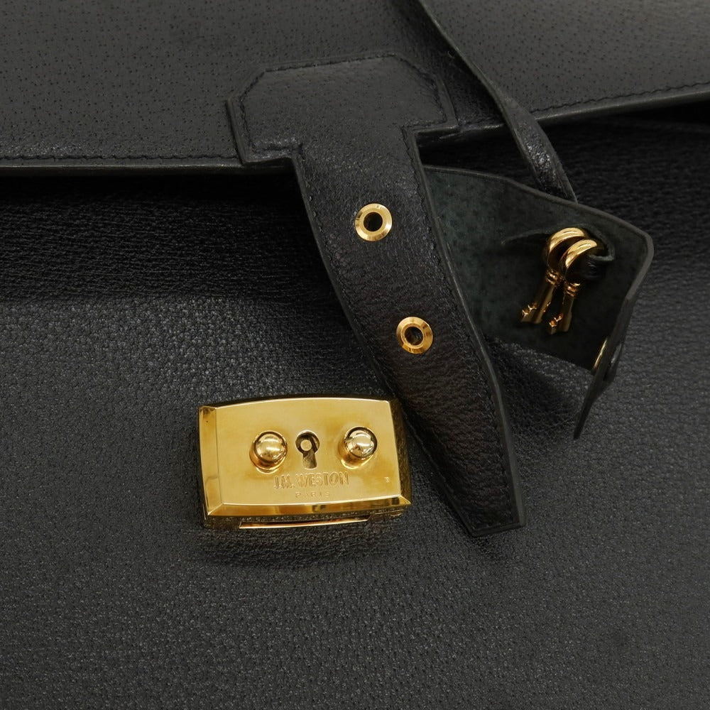 【中古】ジェイエムウエストン J.M WESTON レザー ブリーフケース ブラック【 状態ランクA 】【 メンズ 】