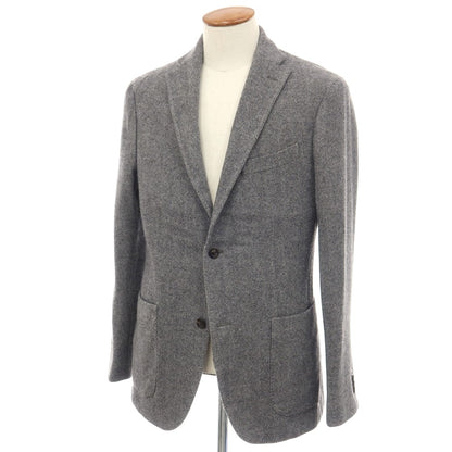 【中古】ボリオリ BOGLIOLI K.JACKET ウールカシミヤ ヘリンボーン 2B テーラードジャケット ホワイトxブラック【サイズ48】【 状態ランクB 】【 メンズ 】