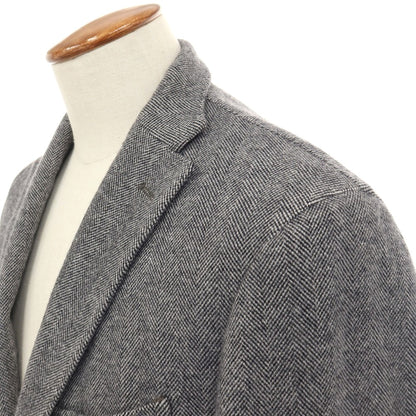 【中古】ボリオリ BOGLIOLI K.JACKET ウールカシミヤ ヘリンボーン 2B テーラードジャケット ホワイトxブラック【サイズ48】【 状態ランクB 】【 メンズ 】