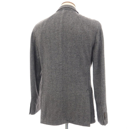 【中古】ボリオリ BOGLIOLI K.JACKET ウールカシミヤ ヘリンボーン 2B テーラードジャケット ホワイトxブラック【サイズ48】【 状態ランクB 】【 メンズ 】
