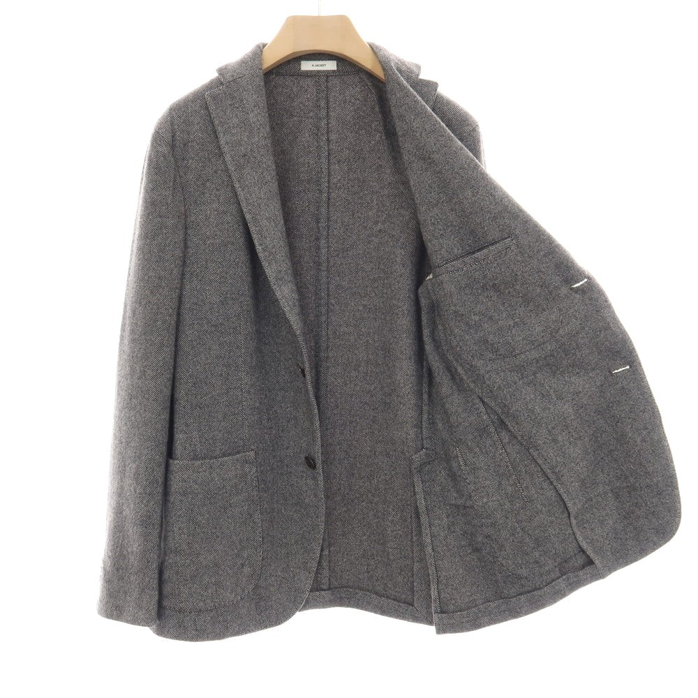 【中古】ボリオリ BOGLIOLI K.JACKET ウールカシミヤ ヘリンボーン 2B テーラードジャケット ホワイトxブラック【サイズ48】【 状態ランクB 】【 メンズ 】